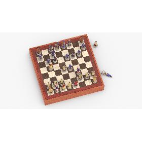 3D Chess Board Set 01 Pose 05 model